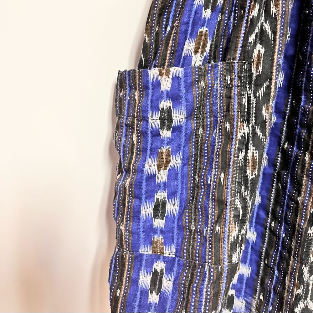 Topshop Women’s Southwest Aztec Textured Dress Size 6 Pockets Cris Cross Back - Picture 8 of 14